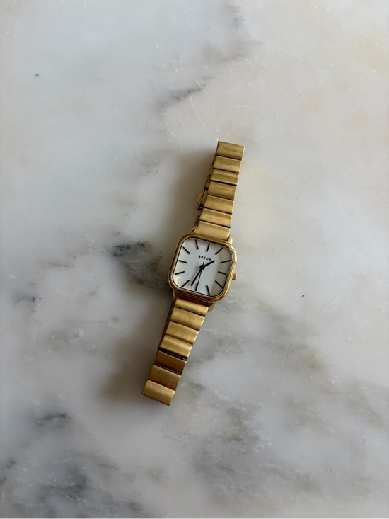 Esther Gold Square Watch with White Face